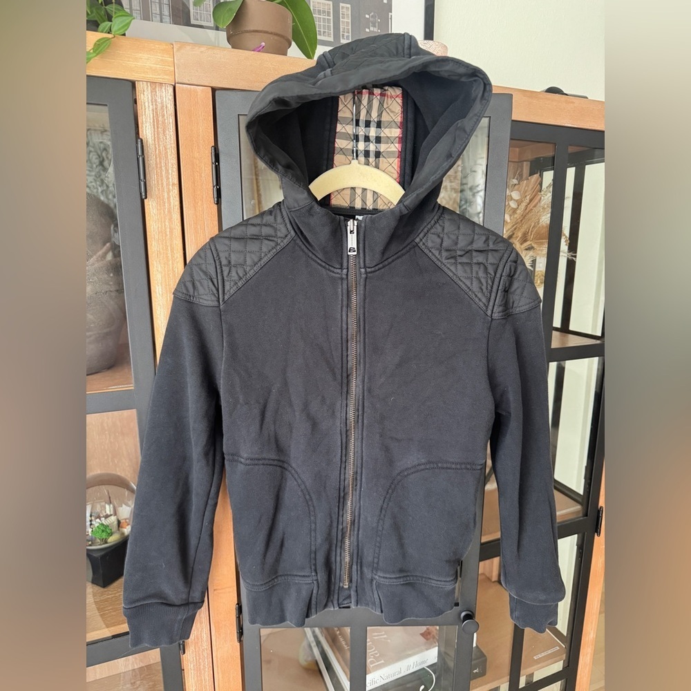 Burberry boys Timothie Full Zipper Hoodie Sweatshirt quilted kids plaid monogram